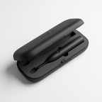 OralLux travel case open, showing contoured interior