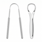 Two stainless steel tongue scrapers included in the bundle